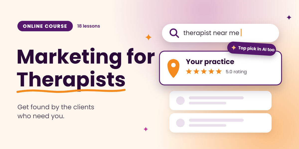 Marketing for Therapists course cover